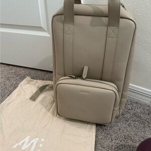Monos Ivory Vegan Leather Travel Backpack